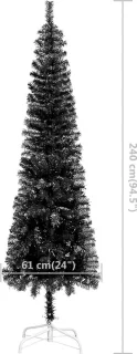 vidaXL Kerstboom smal 240 cm zwart
