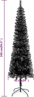 vidaXL Kerstboom smal 240 cm zwart