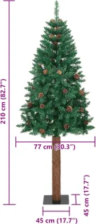 vidaXL Kerstboom smal PVC 210 cm groen