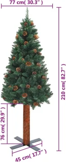 vidaXL Kerstboom smal PVC 210 cm groen