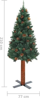 vidaXL Kerstboom smal PVC 210 cm groen