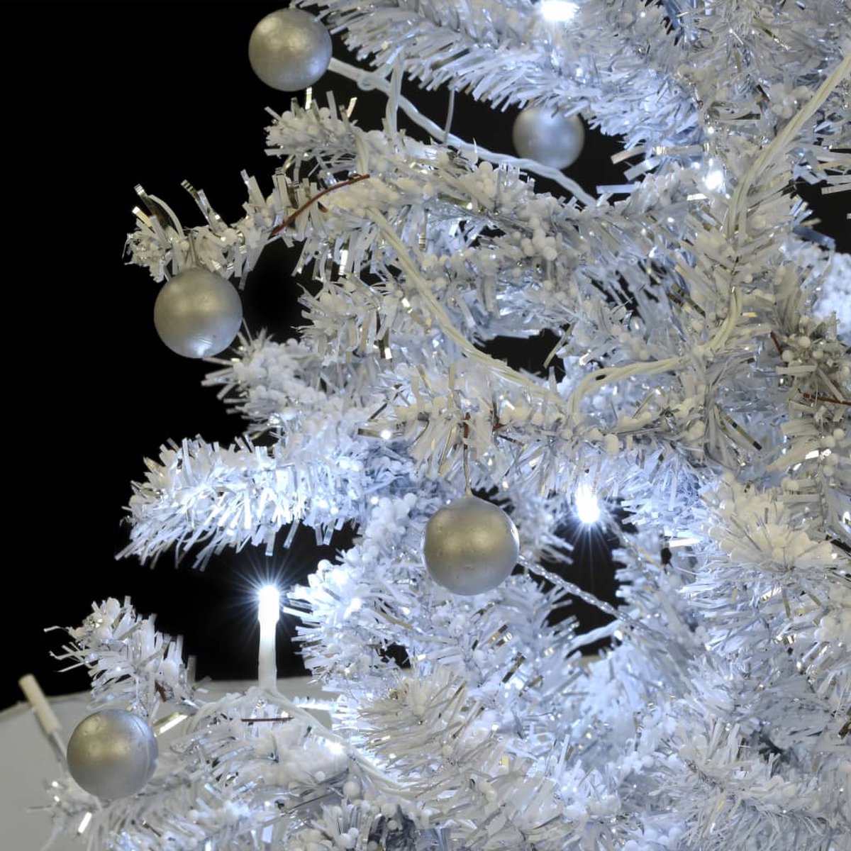 vidaXL Kerstboom Sneeuwend 140 cm wit met paraplubasis