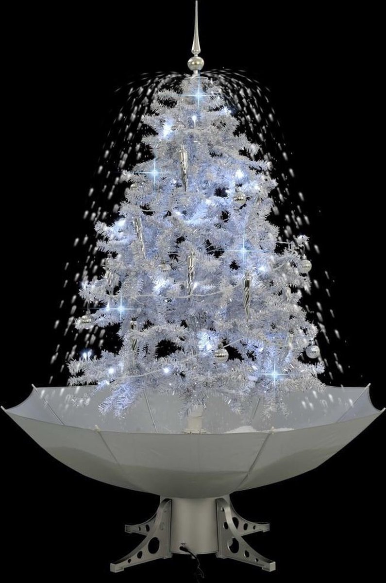 vidaXL Kerstboom Sneeuwend 140 cm wit met paraplubasis