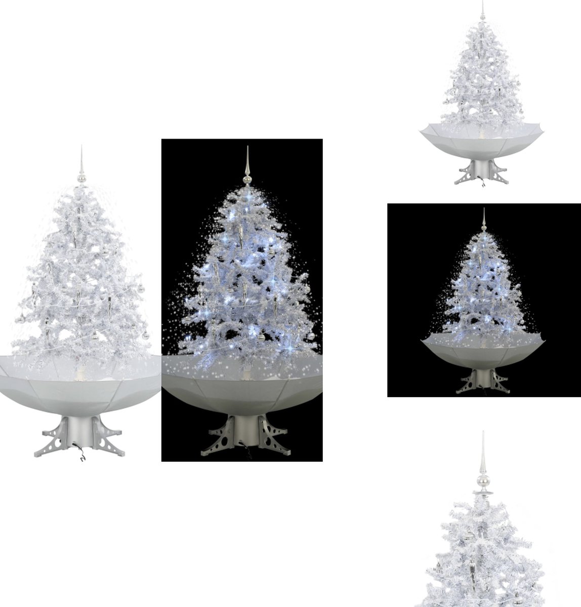 vidaXL Kerstboom Sneeuwend 140 cm wit met paraplubasis
