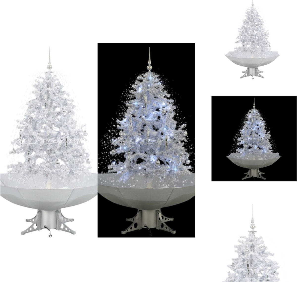 vidaXL Kerstboom Sneeuwend 140 cm wit met paraplubasis