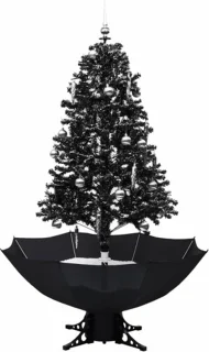 vidaXL Kerstboom sneeuwend 170 cm PVC zwart met paraplubasis