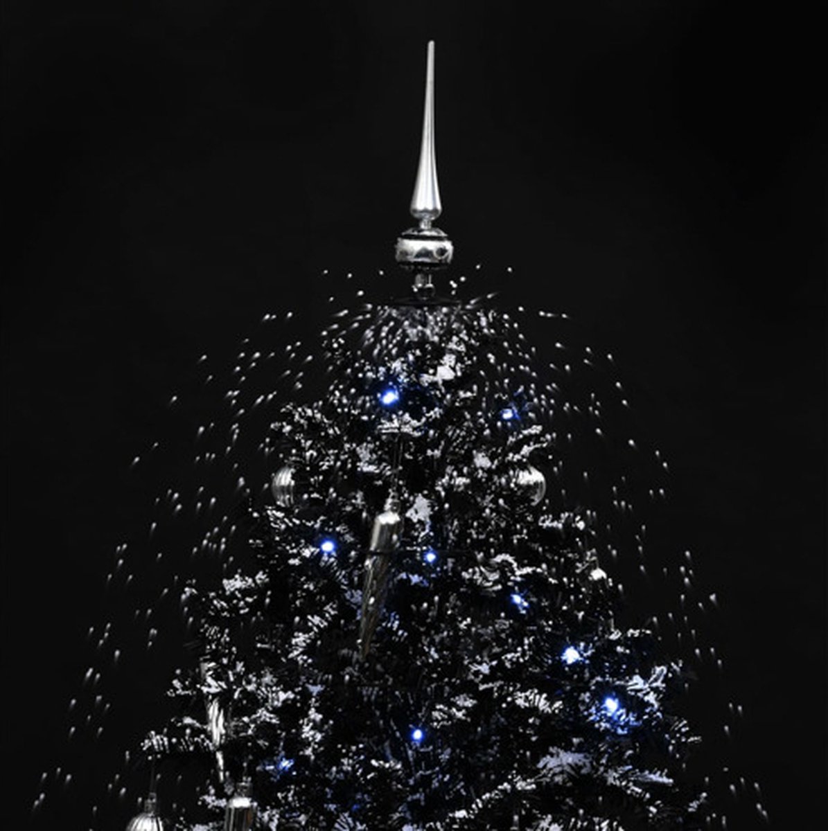 vidaXL Kerstboom sneeuwend 170 cm PVC zwart met paraplubasis