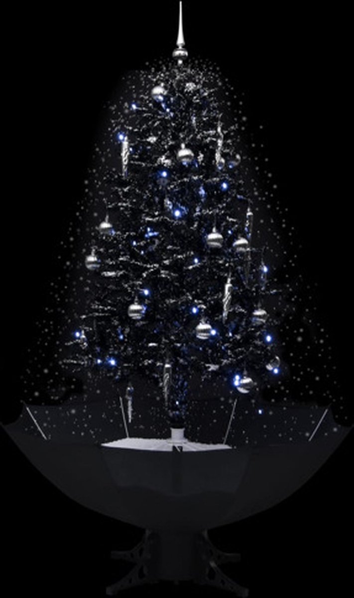 vidaXL Kerstboom sneeuwend 170 cm PVC zwart met paraplubasis