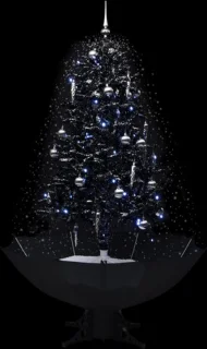vidaXL Kerstboom sneeuwend 170 cm PVC zwart met paraplubasis