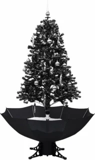 vidaXL Kerstboom sneeuwend 170 cm PVC zwart met paraplubasis