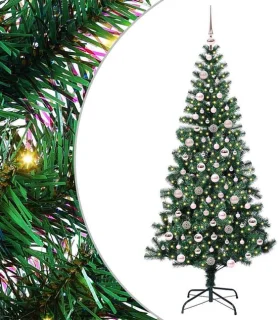vidaXL kerstboom van kunststof en metaal, 210 cm