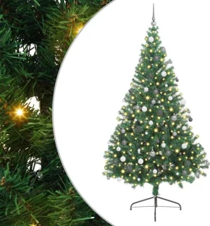 vidaXL kerstboom van kunststof met 300 ledlampjes, groen, 240 cm