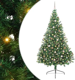 vidaXL kerstboom van kunststof met 300 LED's, groen, 240 cm