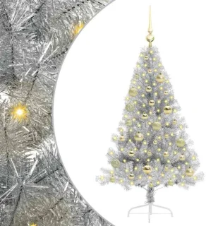 vidaXL kerstboom van kunststof, zilver, 120 cm, PET