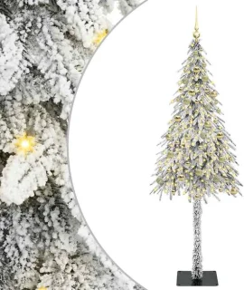 vidaXL kerstboom van PE en staal in wit, 210 cm