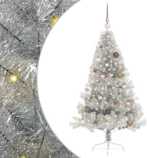 vidaXL kerstboom van PET, 150 cm, zilver