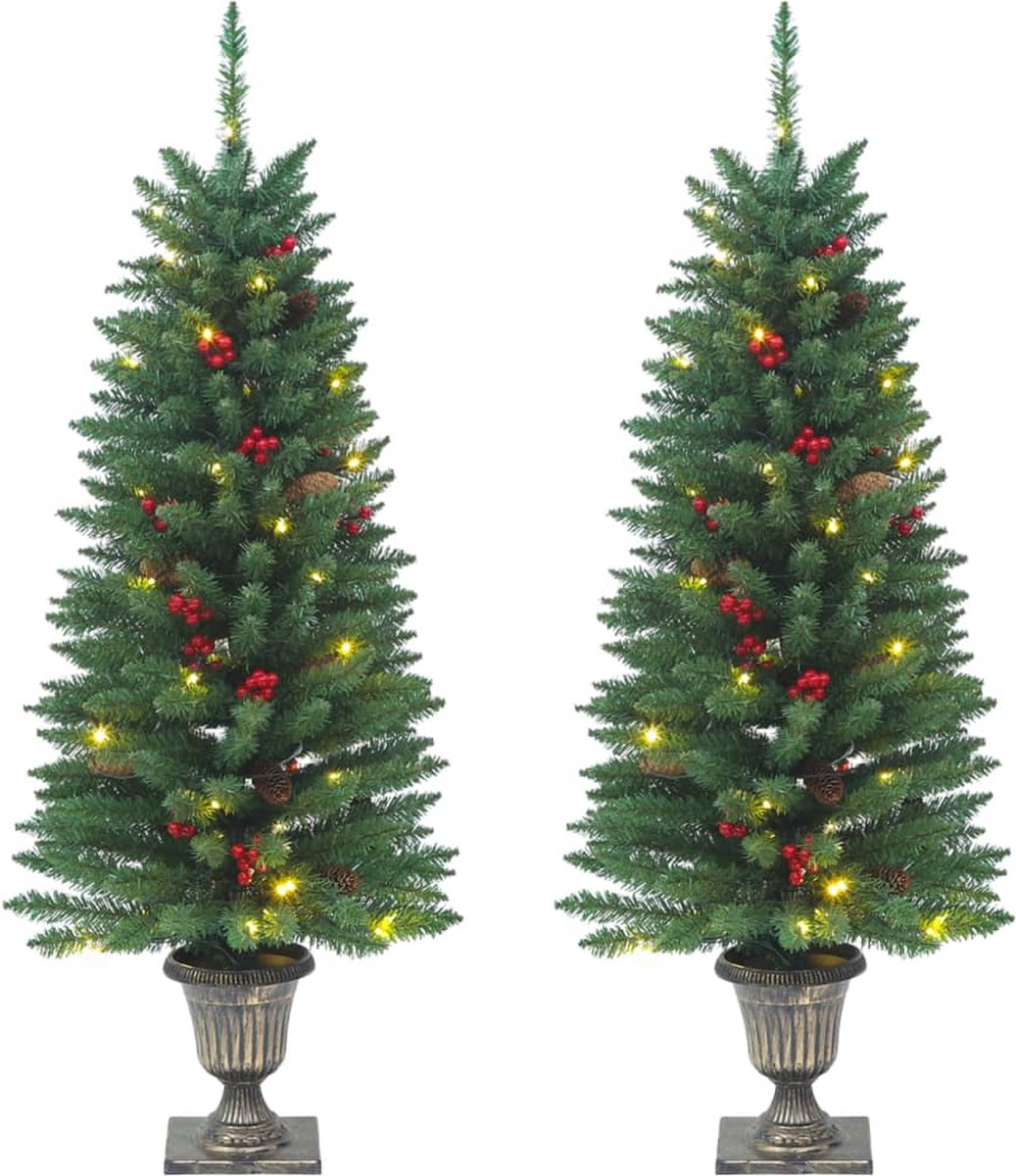 vidaXL Kunstkerstbomen set 2 stuks 120 cm groen