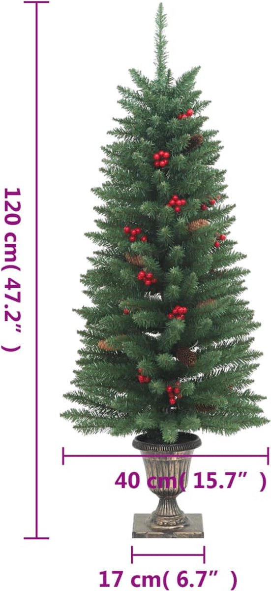 vidaXL Kunstkerstbomen set 2 stuks 120 cm groen