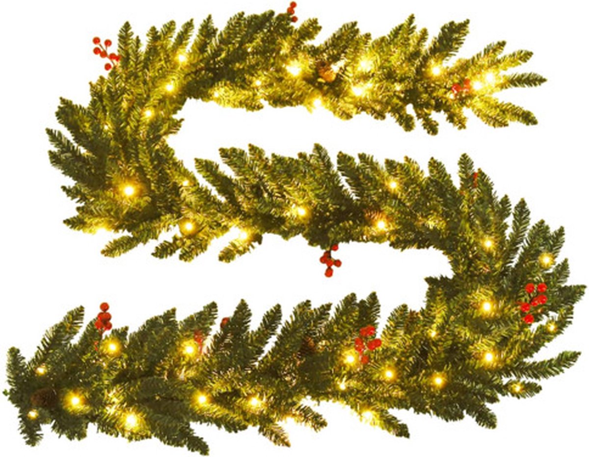 vidaXL Kunstkerstbomen set van 2 met LED's