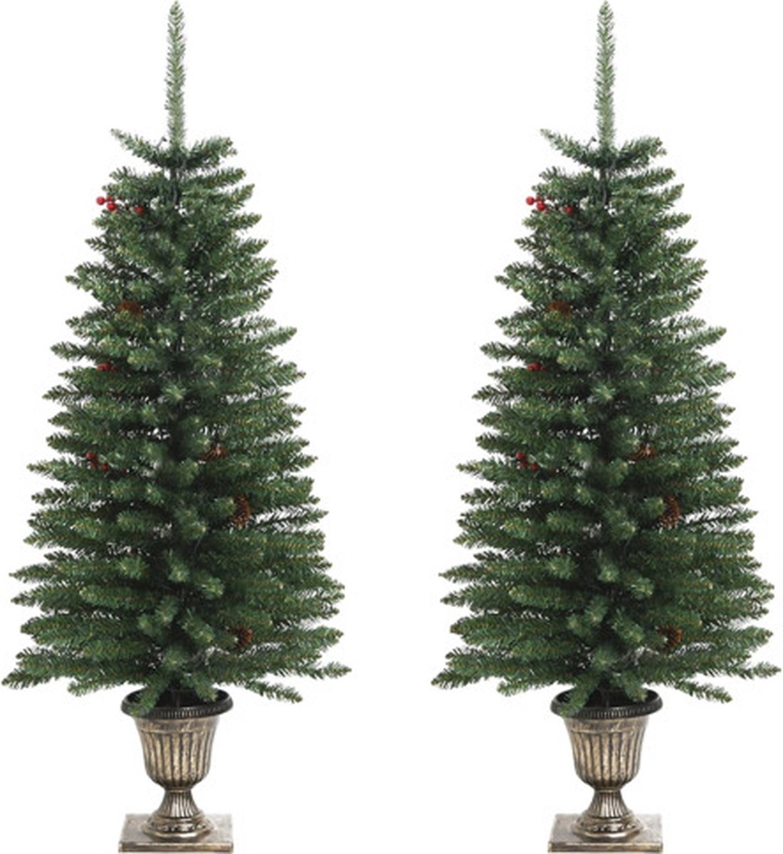 vidaXL Kunstkerstbomen set van 2 met LED's