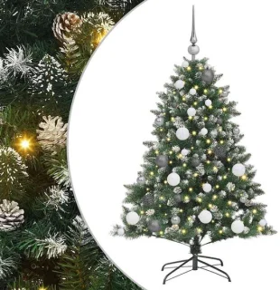 vidaXL kunstkerstboom 120 cm – groen – PVC, plastic en staal