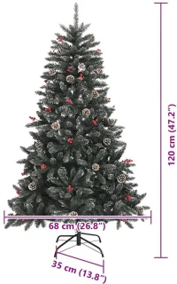 vidaXL kunstkerstboom 120 cm met ledverlichting