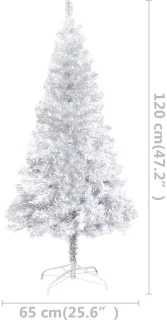 vidaXL Kunstkerstboom 120 cm PET zilver