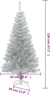 vidaXL Kunstkerstboom 120 cm PET zilverkleurig