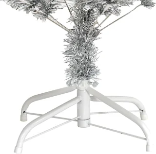 vidaXL Kunstkerstboom 120 cm PET zilverkleurig
