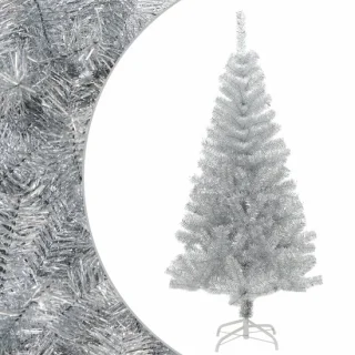 vidaXL Kunstkerstboom 120 cm PET zilverkleurig