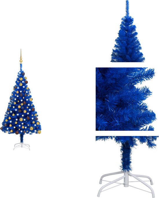 vidaXL Kunstkerstboom 120 cm PVC blauw