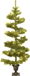 vidaXL Kunstkerstboom 120 cm PVC groen met verlichting en pot