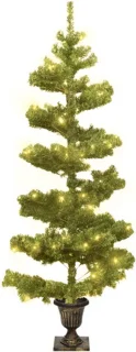 vidaXL Kunstkerstboom 120 cm PVC groen met verlichting en pot