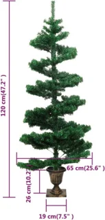 vidaXL Kunstkerstboom 120 cm PVC groen met verlichting en pot