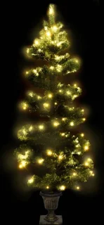 vidaXL Kunstkerstboom 120 cm PVC groen met verlichting en pot