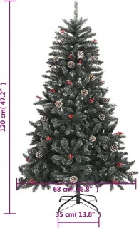 vidaXL Kunstkerstboom 120 cm PVC groen
