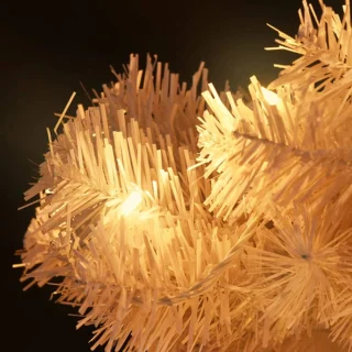 vidaXL Kunstkerstboom 120 cm PVC wit met verlichting en pot