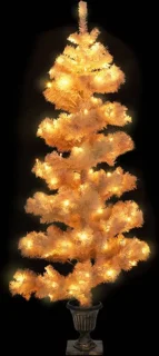 vidaXL Kunstkerstboom 120 cm PVC wit met verlichting en pot