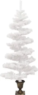 vidaXL Kunstkerstboom 120 cm PVC wit met verlichting en pot