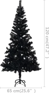 vidaXL Kunstkerstboom 120 cm PVC zwart
