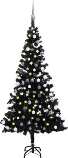vidaXL Kunstkerstboom 120 cm PVC zwart
