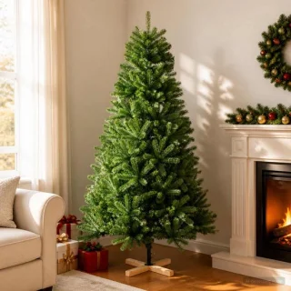 vidaXL kunstkerstboom 120 cm van pvc en massief grenenhout groen