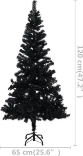 vidaXL Kunstkerstboom 120 cm zwart