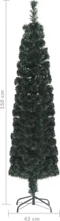vidaXL Kunstkerstboom 150 cm glasvezel smal