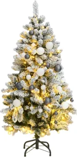 vidaXL Kunstkerstboom 150 cm met LED's en kerstballen