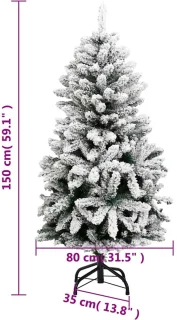 vidaXL Kunstkerstboom 150 cm met LED's en kerstballen