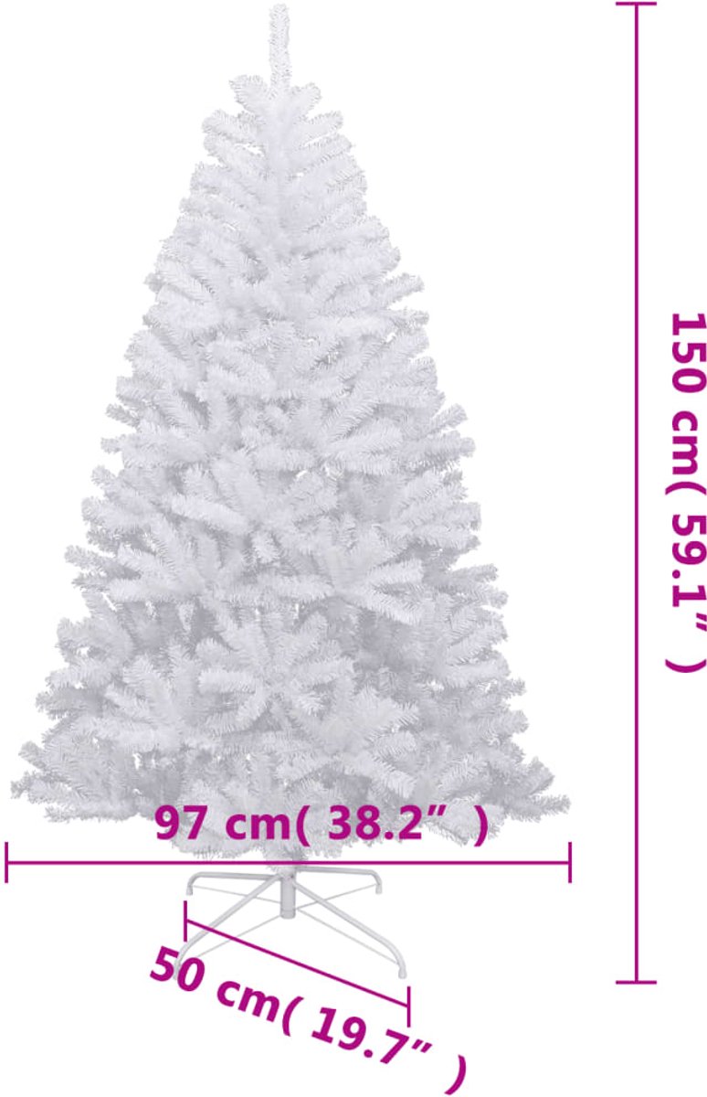 vidaXL Kunstkerstboom 150 cm met sneeuw
