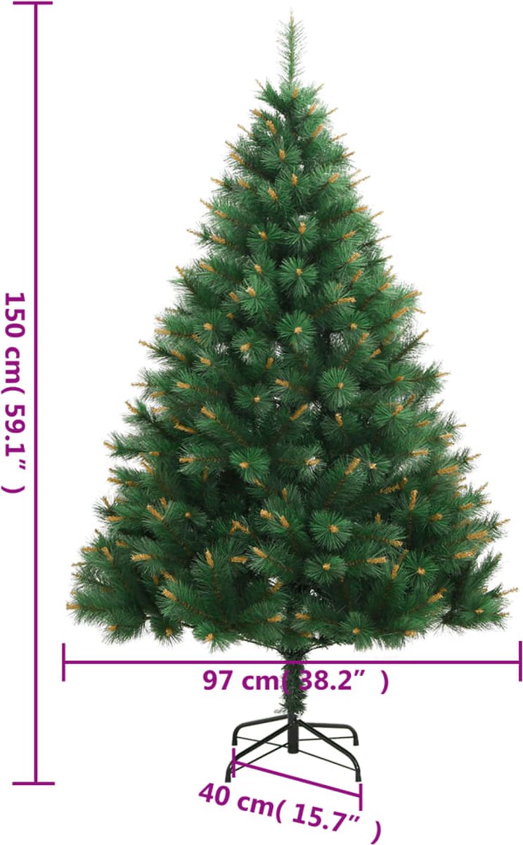 vidaXL Kunstkerstboom 150 cm met standaard