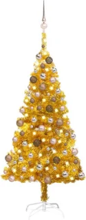 vidaXL Kunstkerstboom 150 cm PET goud