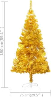 vidaXL Kunstkerstboom 150 cm PET goud
